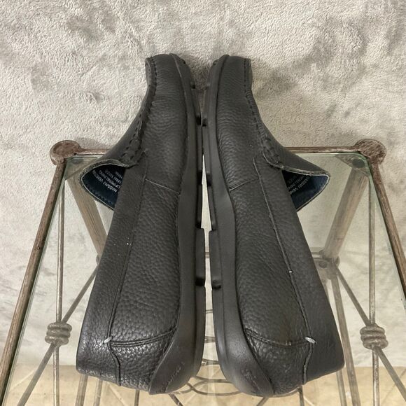 Tommy Bahama Loafers Men’s 10D Black Pebbled Leather Nassau slip Driving Shoes - Picture 6 of 12